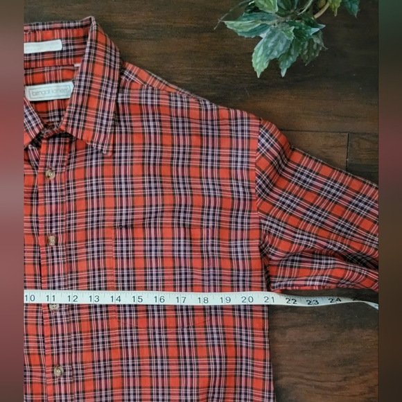 Bengal Lancer plaid button down long sleeve blouse, Size Large - Picture 2 of 7